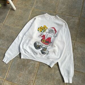 Vintage 1993 Bugs Bunny Warner Bros Christmas Crewneck Sweatshirt Size Large